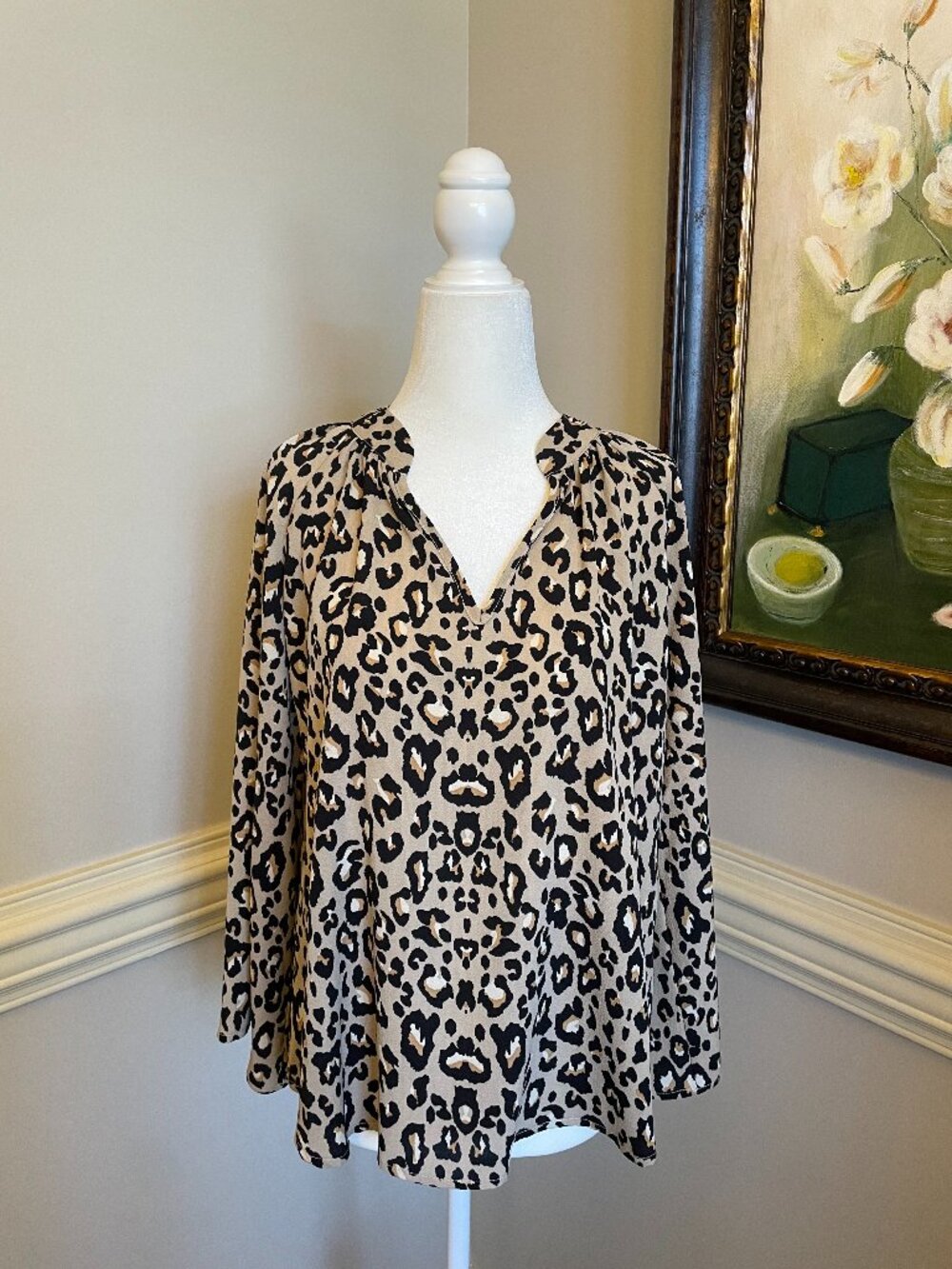 Karlie Cheetah Print Long Sleeve Top Size S
